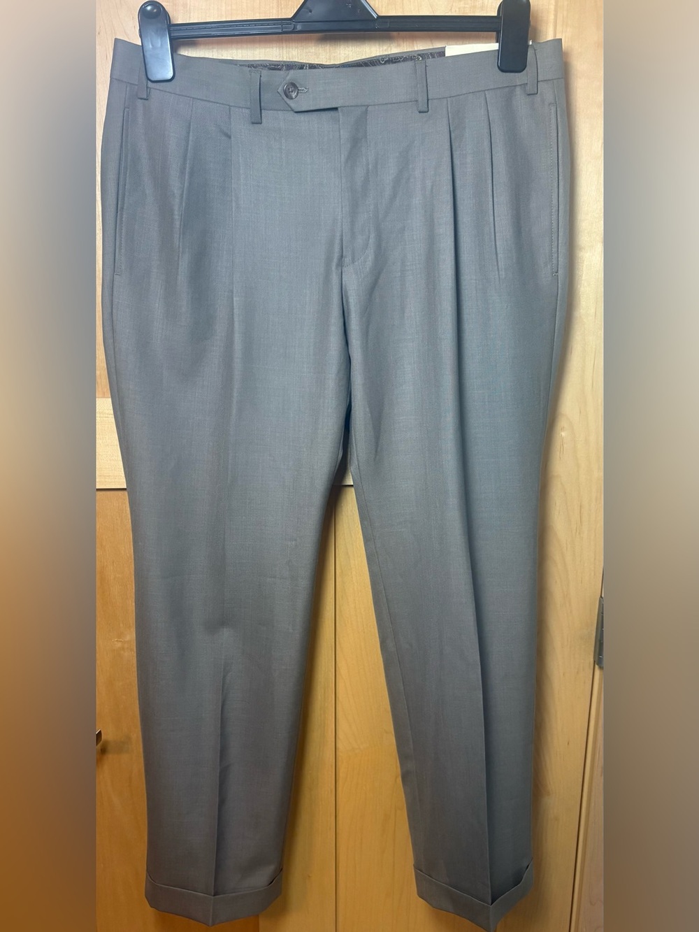 Lauren Ralph Lauren Pleated Dress Pants 36x30 Dark Tan Cuffed NWT